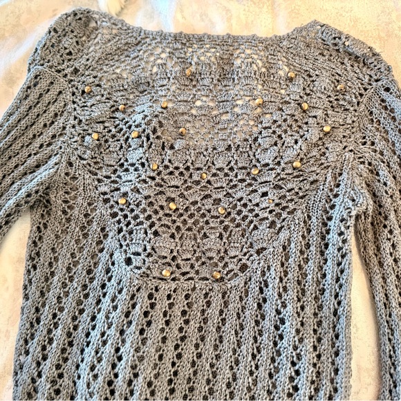 YaYa Aflalo Gray Cable Knit Cardigan Sweater - Picture 5 of 6